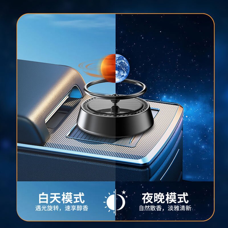 Suspended Planet Car Aromatherapy Optical Rotation Center Console Car perfume Ornaments Metal Solar Car Aromatherapy