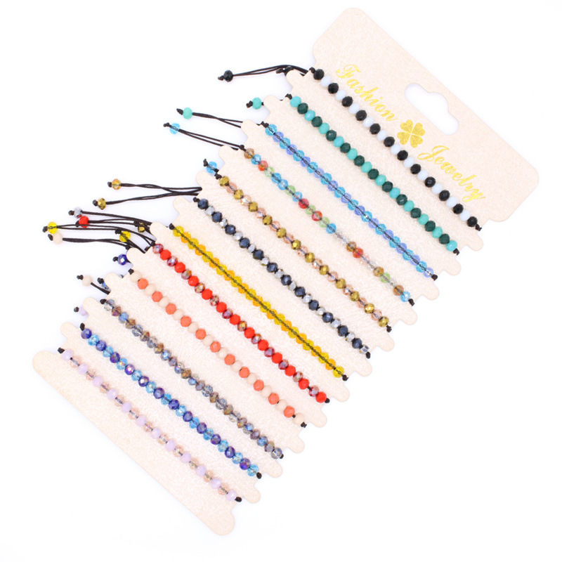 Korean creative DIY handmade rope woven crystal bracelet for women, fashionable, simple and versatile bracelet for women, small accessories for women