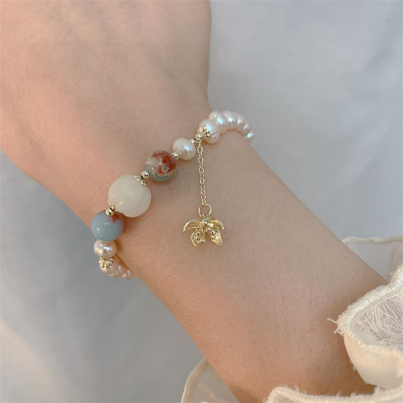 Shoushan Stone Plus Freshwater Pearl Bracelet Spring/Summer New Style Fashionable Charm Sweet and ladylike Style Pearl Gift Bracelet