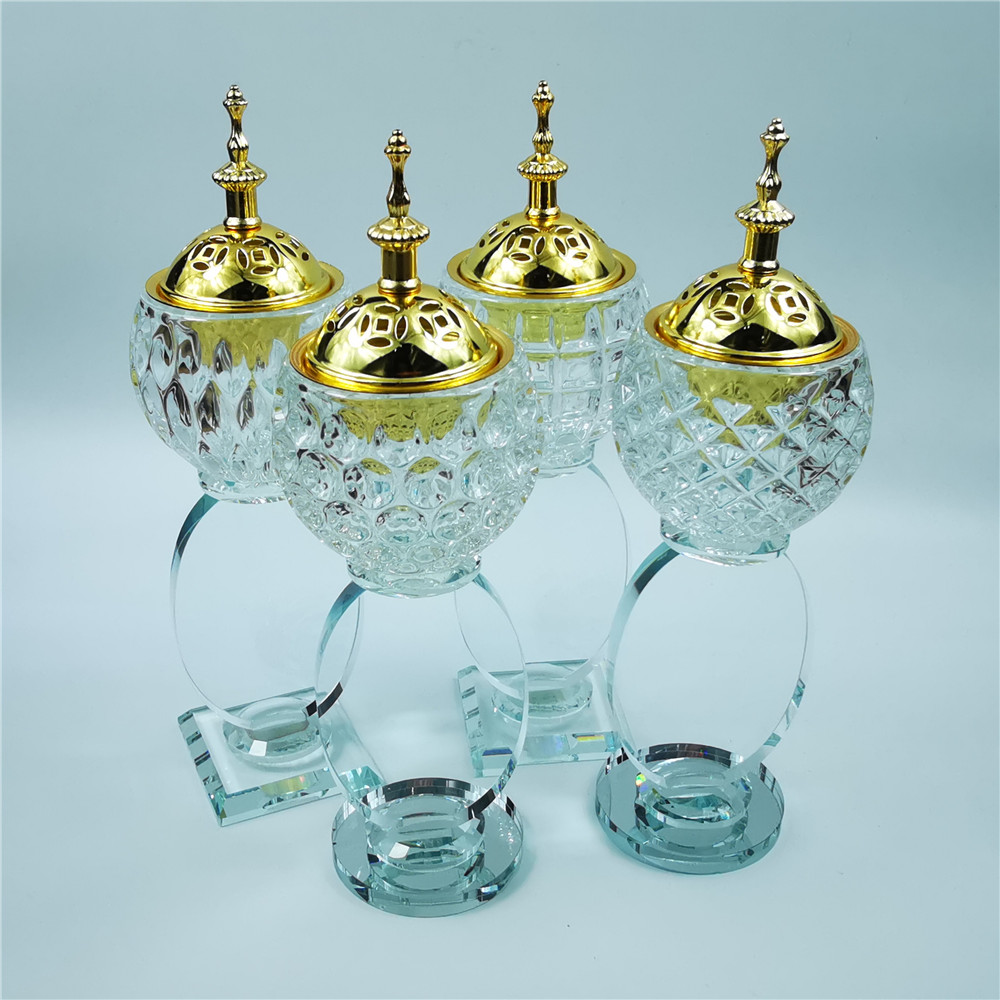 Home Furnishings Crystal Incense Burner Aromatherapy Burner Incense Burner Charcoal Burner Muslim Halal Arab Factory Direct Sales