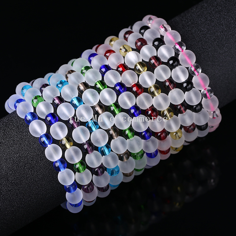 Glass crystal bracelet, colored frosted bracelet, DiTan online store, small commodity opening, traffic attraction gift