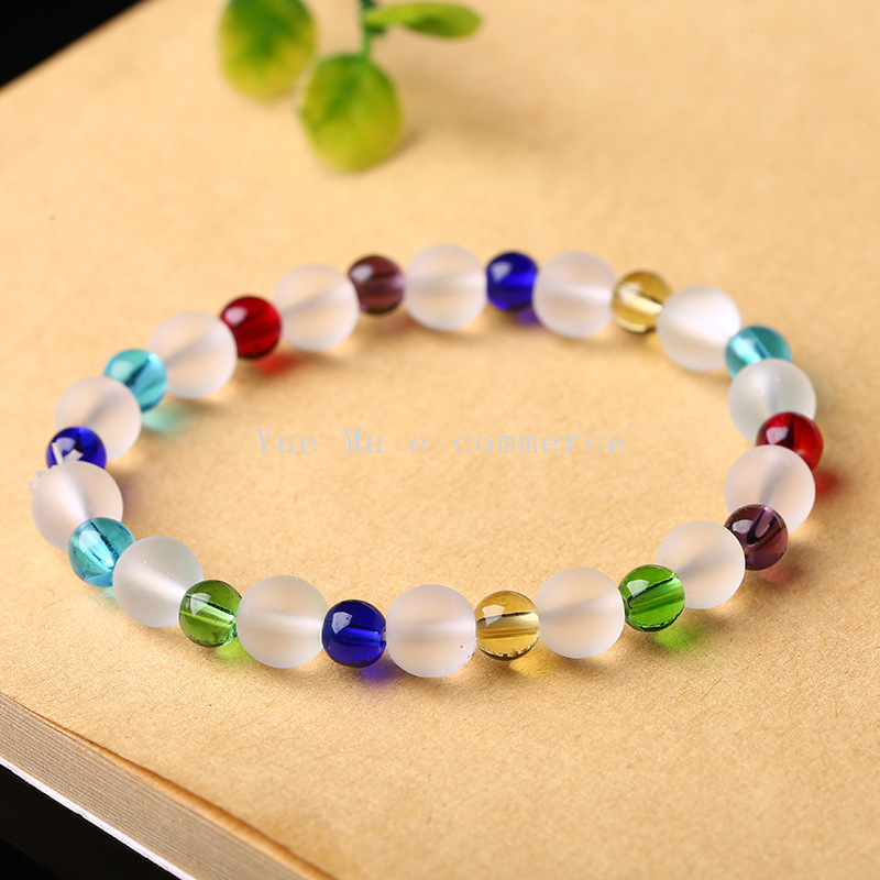 Glass crystal bracelet, colored frosted bracelet, DiTan online store, small commodity opening, traffic attraction gift