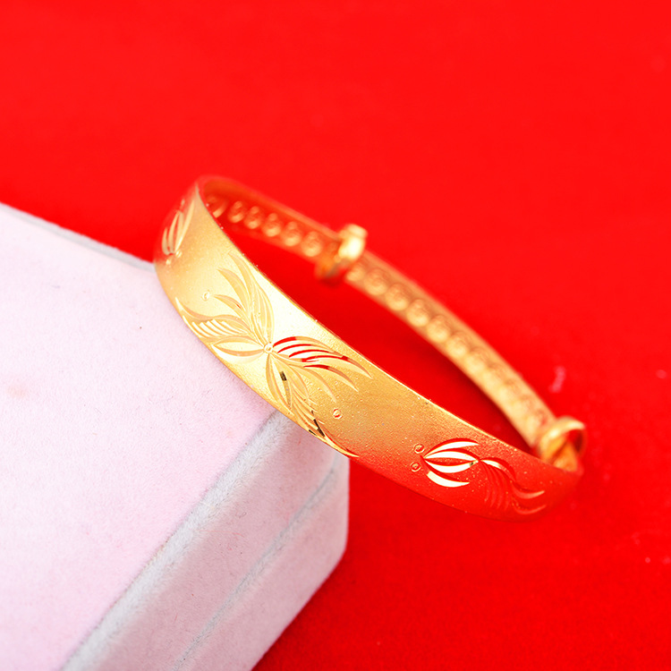 Sandblasting New Product Vietnam Sand Gold 12mm Starry Sky Push Pull Bracelet for Women Meteor Shower Adjustable Bracelet Wholesale