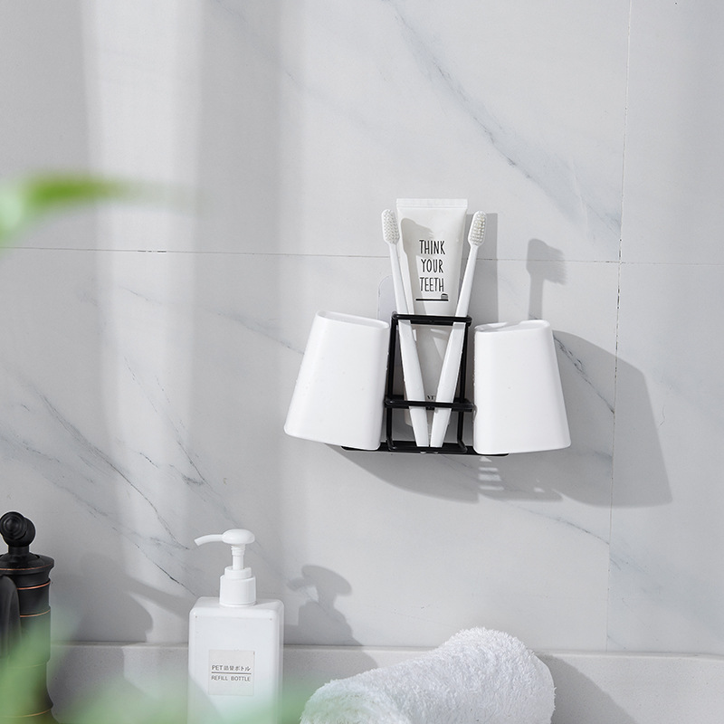 Metal Creative Toothbrush Rack Wall Mounted Bathroom Wall Toothpaste Rack Bathroom Storage Rack Manufacturer