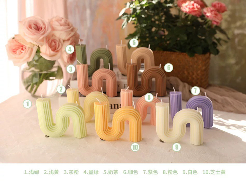 New Geometry S Style Creative Aromatherapy Candle Internet Celebrity Shooting Prop Companion Hand Gift Home Fragrance Decoration Ornament
