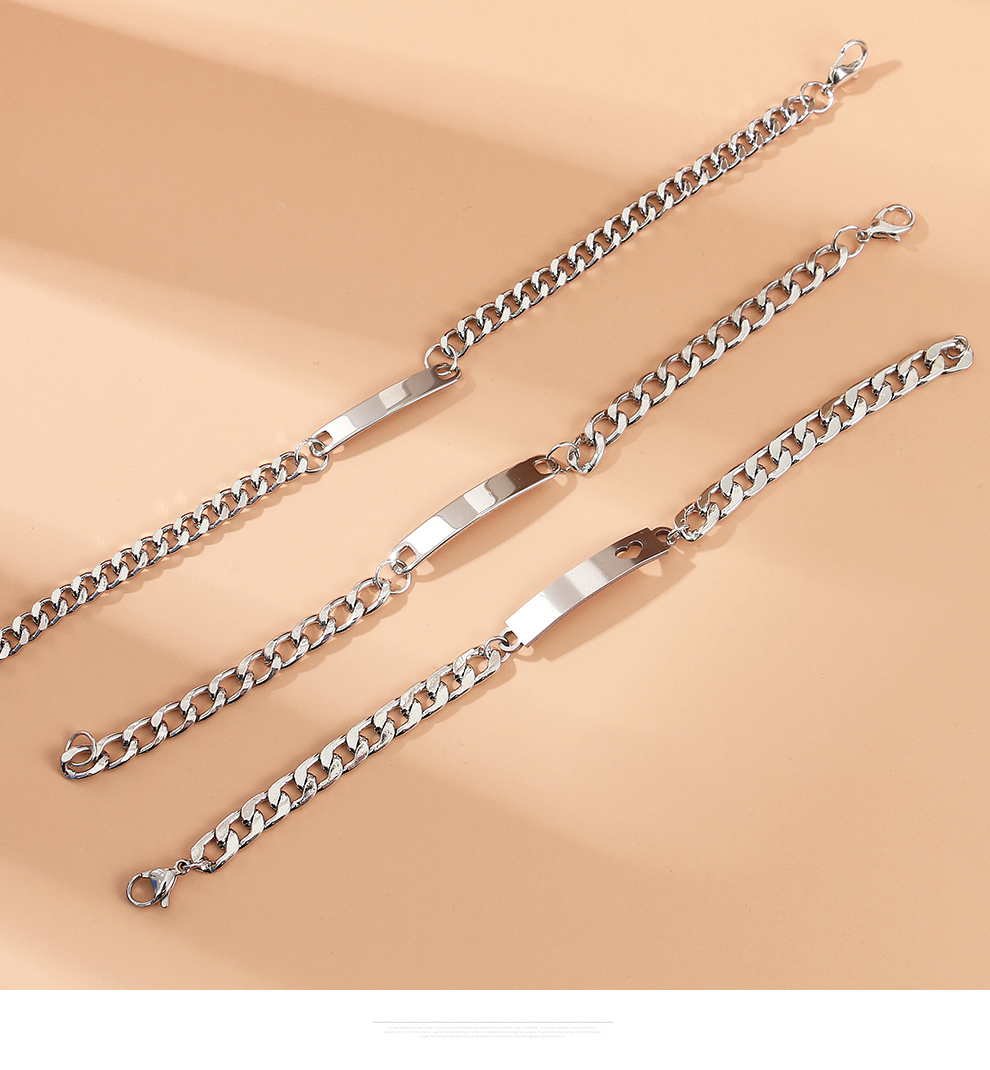 Bracelet men's trendy Korean version titanium steel chain personalized men's bracelet simple men's style cool punk wide bracelet cross-border