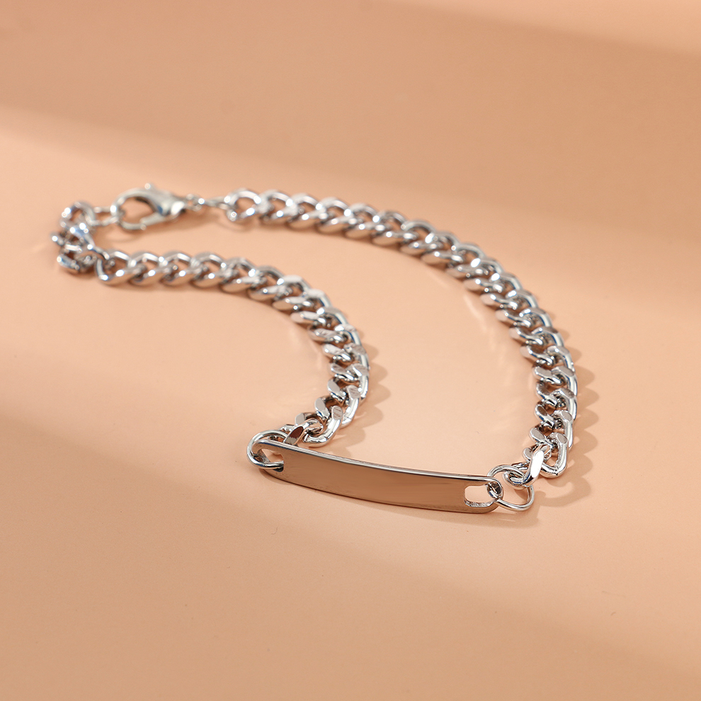 Bracelet men's trendy Korean version titanium steel chain personalized men's bracelet simple men's style cool punk wide bracelet cross-border