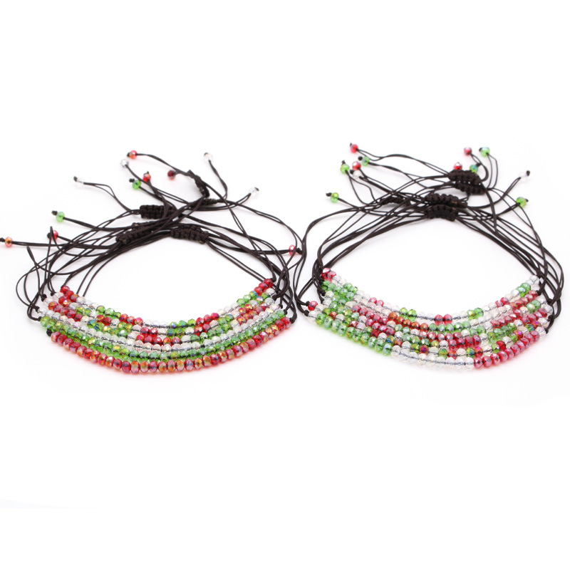 Christmas fashion hand woven crystal bracelet Korean style versatile girl bracelet simple accessories wholesale