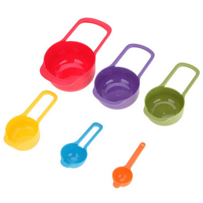 Small tool baking spoon set 6-piece combination plastic rainbow measuring cup cake milk powder spoon coffee spoon
