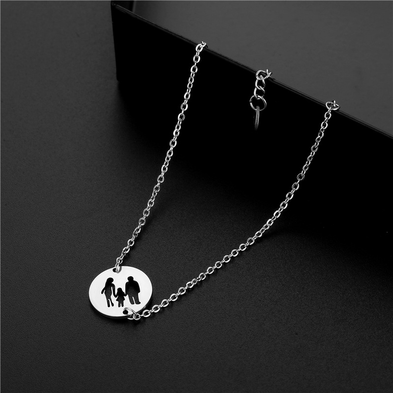 Family Series Three Family Dad Mom Son Cartoon Character Stainless Steel Bracelet South American Handmade