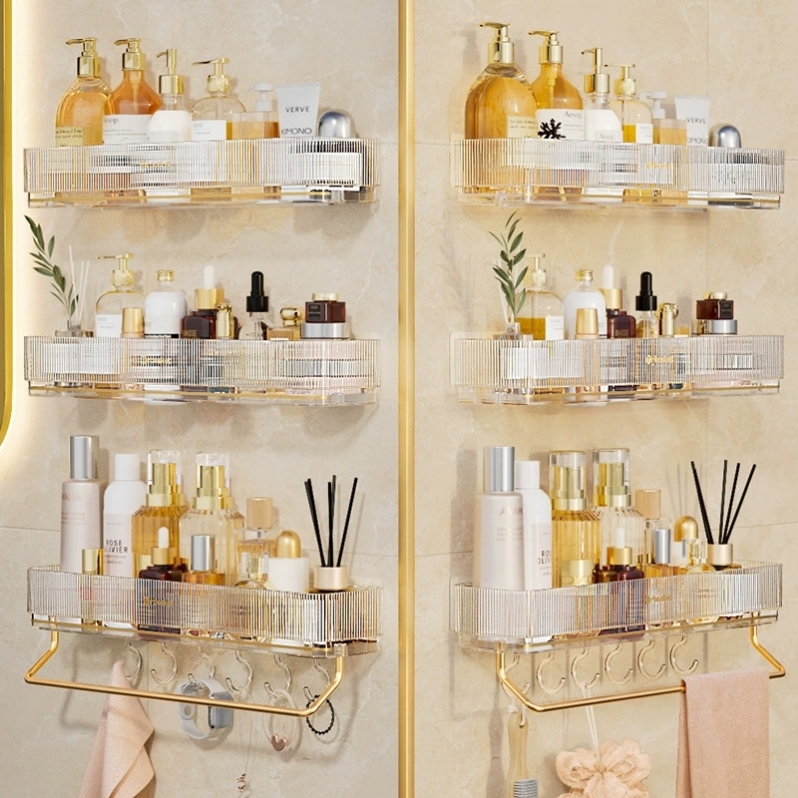 S44-ST5005 upgraded load-bearing bathroom storage rack, space aluminum wall mounted towel rack, toilet storage rack