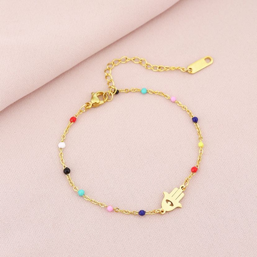 Cross border hot selling stainless steel color bracelet, versatile and high-end for women, couple's titanium steel geometric bracelet bracelet bracelet accessories