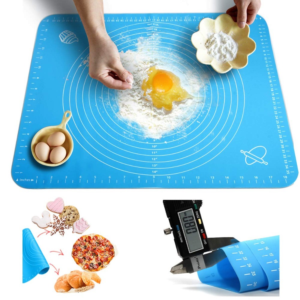 40 * 50cm Silicone Rubbing Mat with Scale Baking Mat Non stick and Noodle Mat Silicone Rubbing Mat