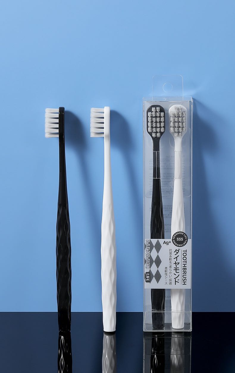 Adult silver ion square hole tooth brush with soft bristles for couples, wide head ultra fine bristles for home use, high-end toothbrush manufacturer direct sales in stock