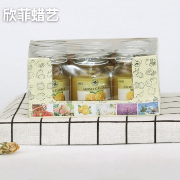 Glass Aromatherapy Candle Set Small Handle Household Candlelight Aromatherapy Candle Set Six Decorative Craft Candles