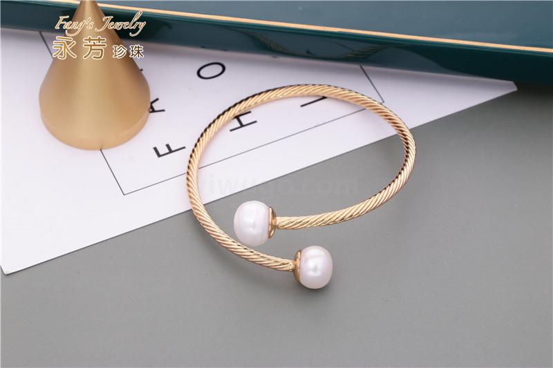 Ins Port Style Freshwater Pearl Open Adjustable Bracelet, Korean Versatile Thin Bracelet, European and American Style Bracelet