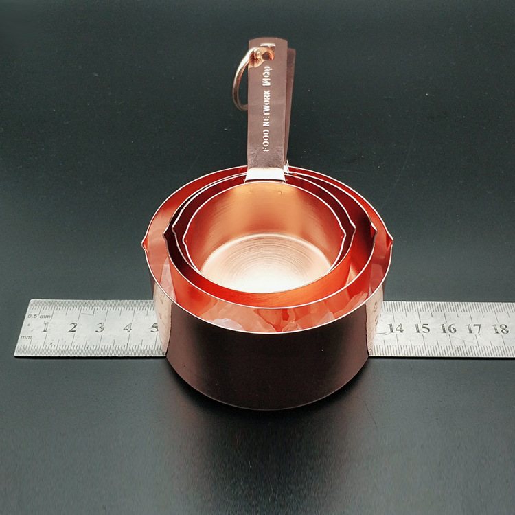 Rose gold copper plated stainless steel kitchen baking scale spoon set