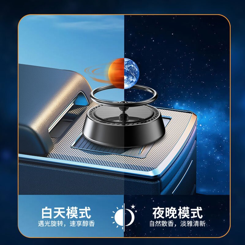Suspended Planet Car Aromatherapy Optical Rotation Center Console Car perfume Ornaments Metal Solar Car Aromatherapy