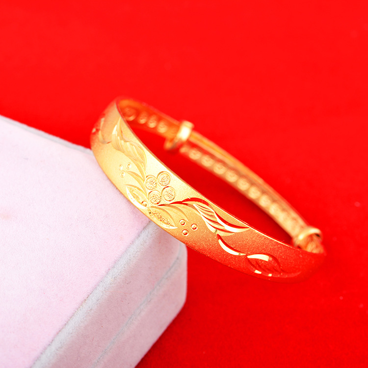 Sandblasting New Product Vietnam Sand Gold 12mm Starry Sky Push Pull Bracelet for Women Meteor Shower Adjustable Bracelet Wholesale