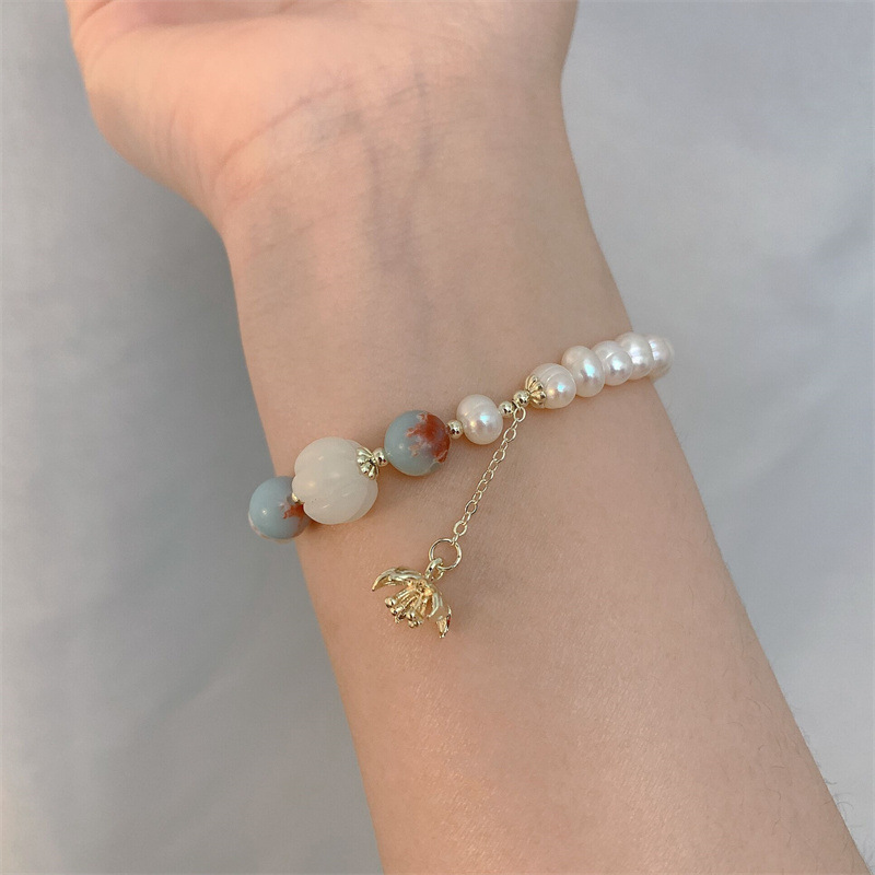 Shoushan Stone Plus Freshwater Pearl Bracelet Spring/Summer New Style Fashionable Charm Sweet and ladylike Style Pearl Gift Bracelet