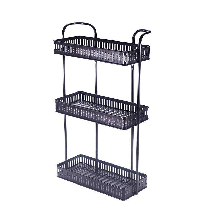 Bathroom storage rack, bathroom kitchen multi-purpose storage rack, non perforated iron rectangular shelf, storage rack