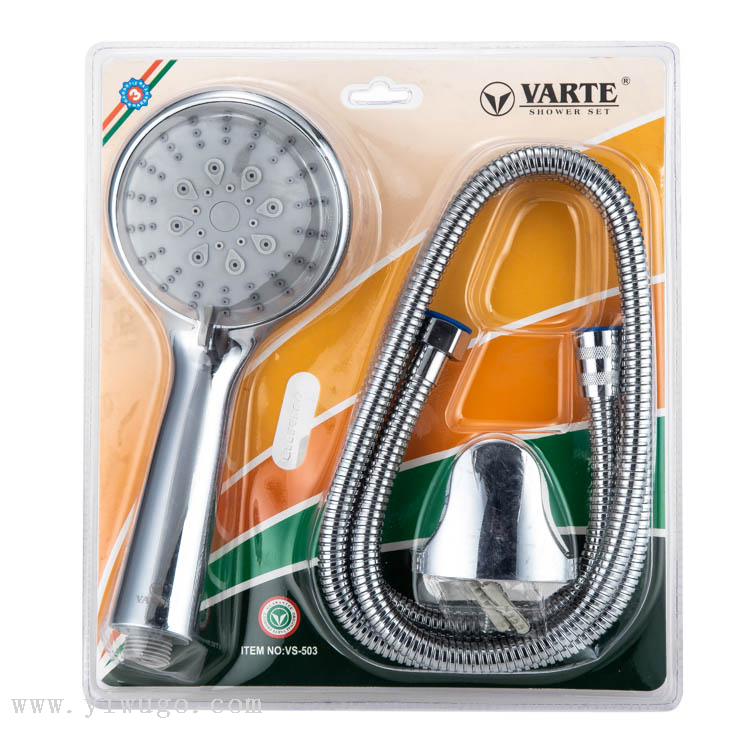 Black handheld showerhead stainless steel 7-shaped tube ABS top spray showerhead set factory direct sales