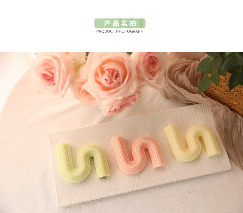 New Geometry S Style Creative Aromatherapy Candle Internet Celebrity Shooting Prop Companion Hand Gift Home Fragrance Decoration Ornament