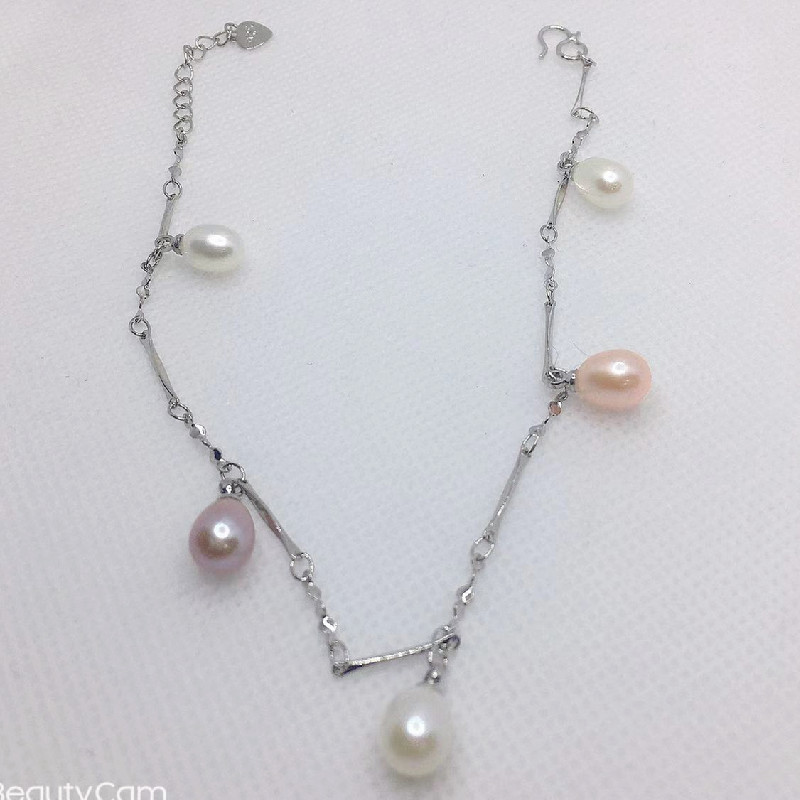 Wholesale Natural Freshwater Pearl Adjustable Size 925 Silver Freshwater Pearl Bracelet, Internet Celebrity Live Check in Product