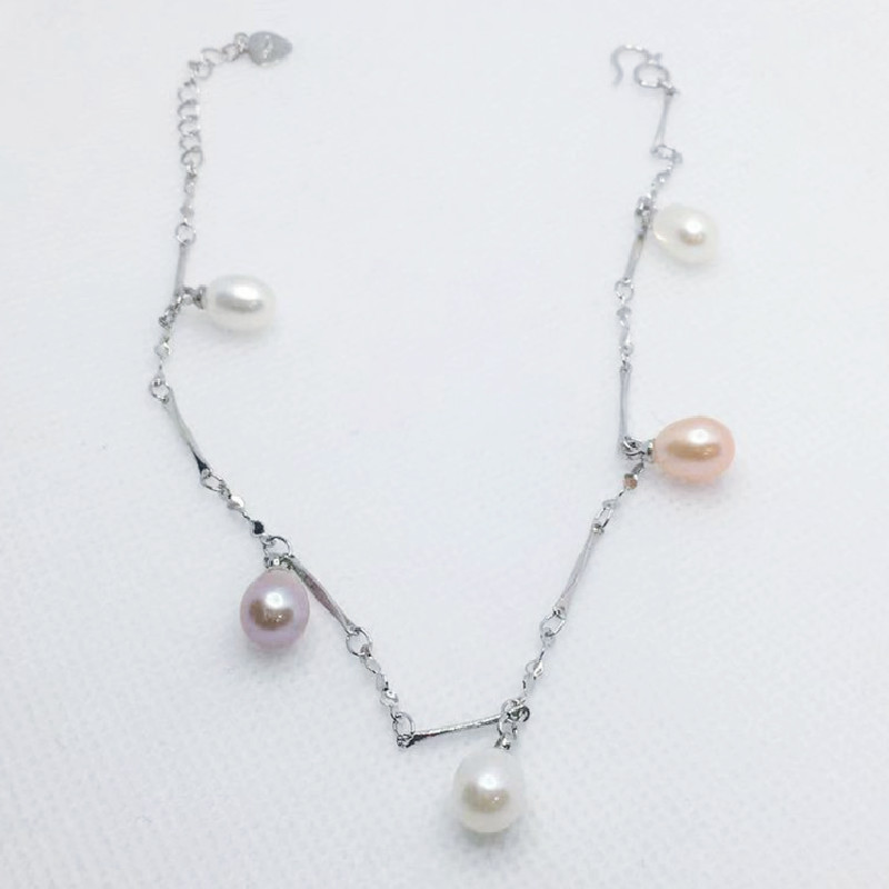 Wholesale Natural Freshwater Pearl Adjustable Size 925 Silver Freshwater Pearl Bracelet, Internet Celebrity Live Check in Product