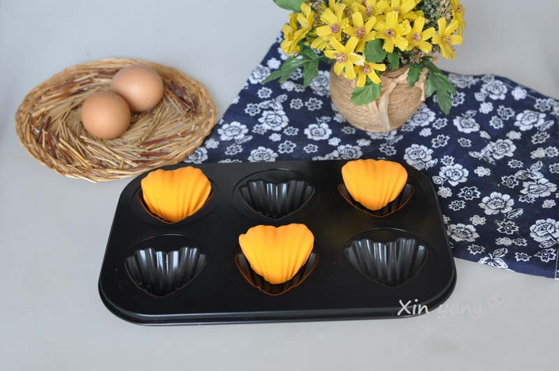 Baking utensils - heart-shaped 6-hole cake baking tray, cake mold, oven, household small cake mold