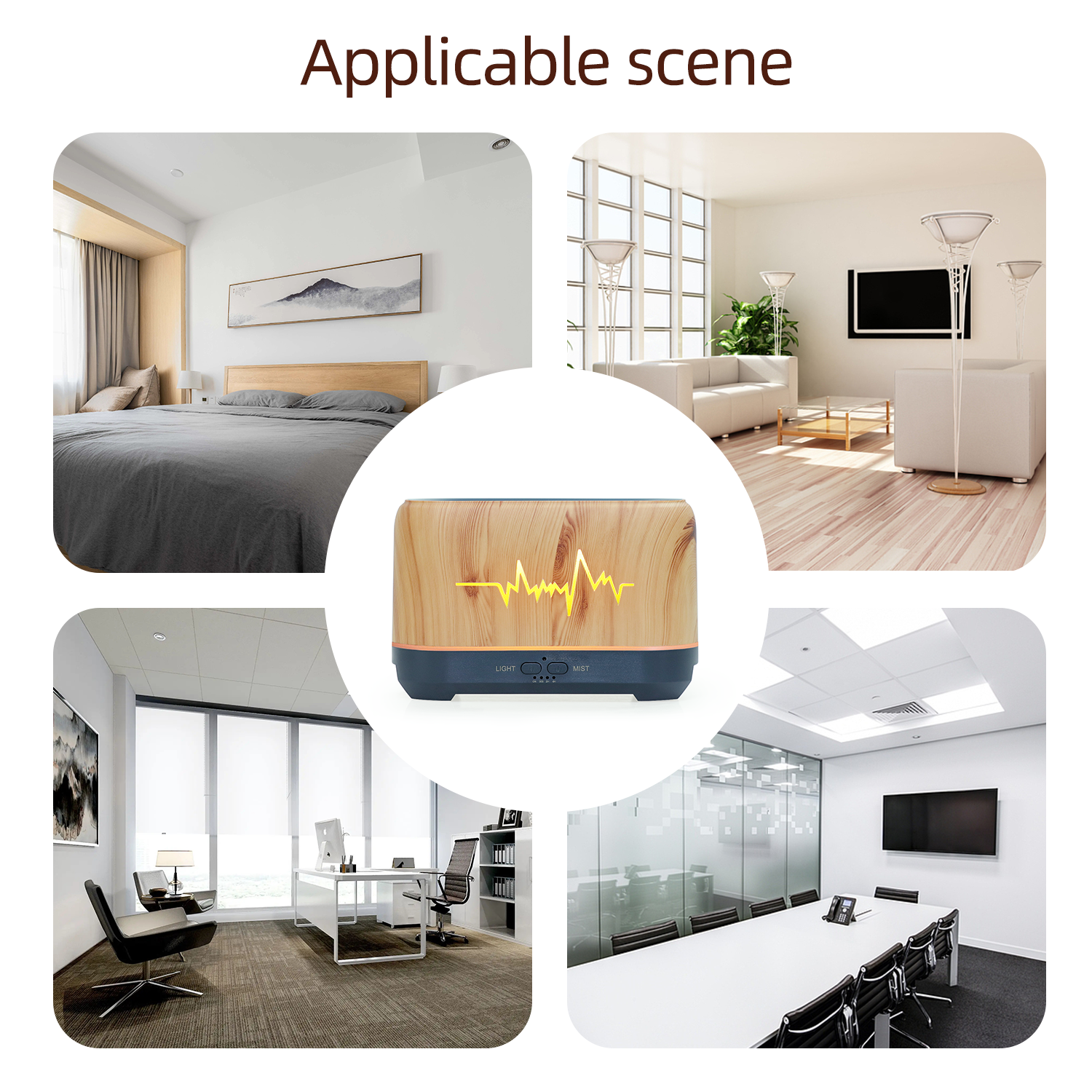 Creative flame aromatherapy machine, bedroom bedside table small night light, home office humidifier