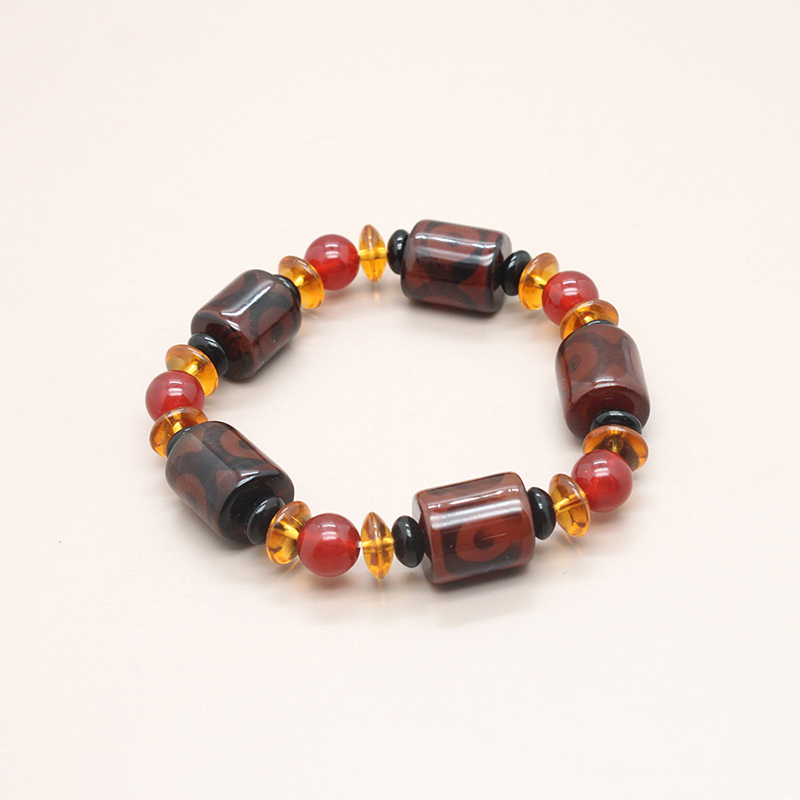 Natural agate bracelet for men and women, frosted agate bucket bead bracelet, live streaming hot selling natural stone jewelry