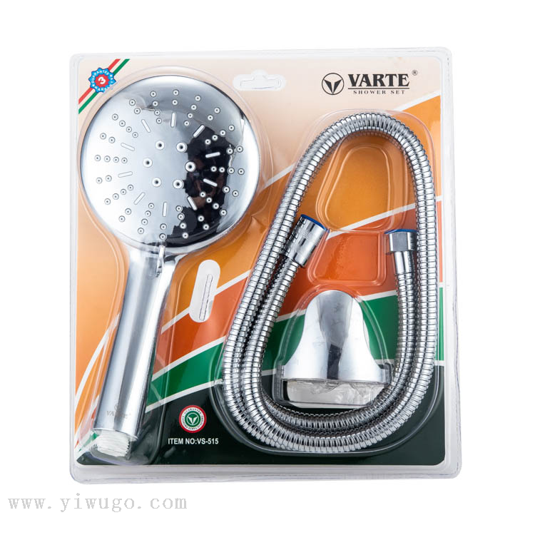 Black handheld showerhead stainless steel 7-shaped tube ABS top spray showerhead set factory direct sales