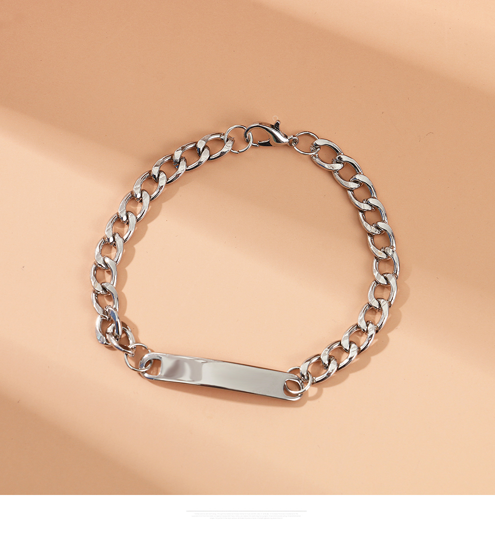 Bracelet men's trendy Korean version titanium steel chain personalized men's bracelet simple men's style cool punk wide bracelet cross-border