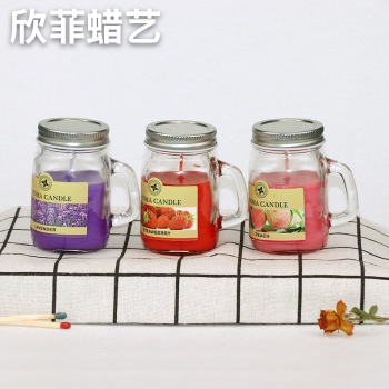 Glass Aromatherapy Candle Set Small Handle Household Candlelight Aromatherapy Candle Set Six Decorative Craft Candles