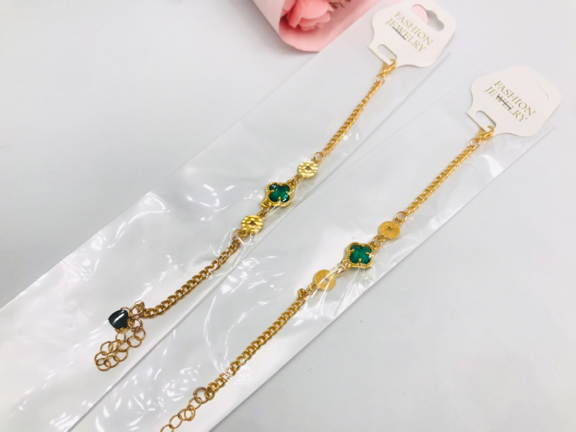 Clover accessories imitation gold bracelet fashion chain gold inlaid jade bracelet bracelet