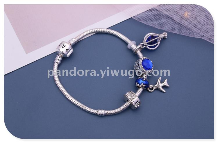 Romantic DIY glass zircon pendant, bracelet, crystal bracelet, couple's love bracelet, personalized handmade bead bracelet