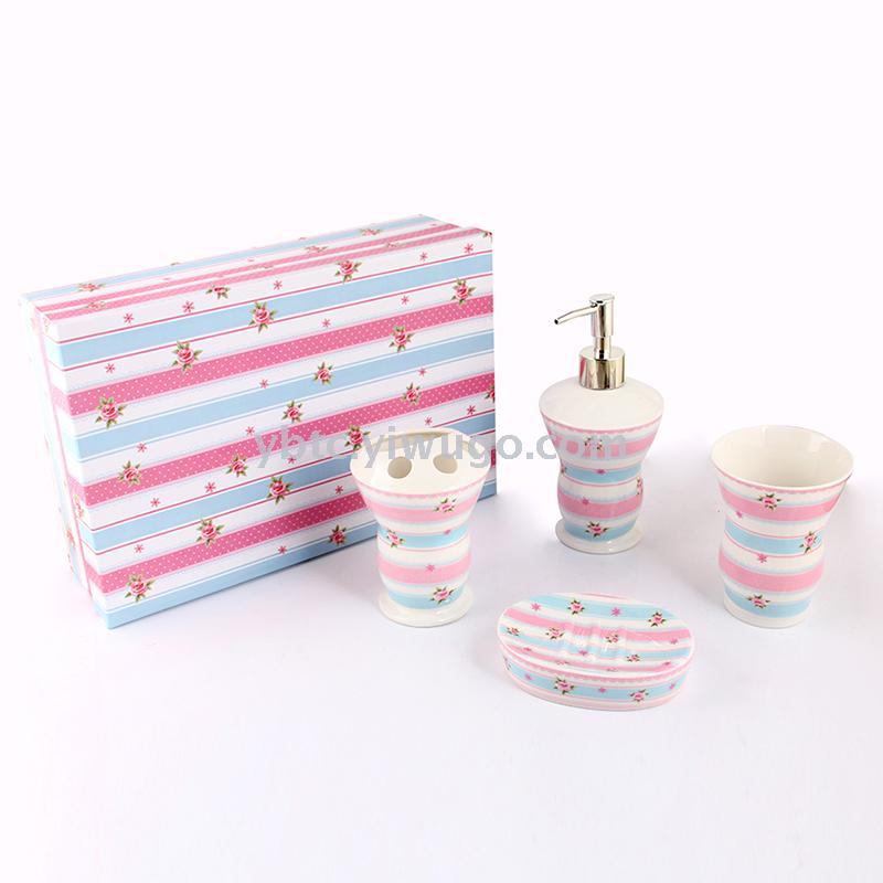 Ceramic toiletry set, bathroom supplies, bathroom four piece set, mouthwash cup, toothbrush cup set, creative sanitary ware gift
