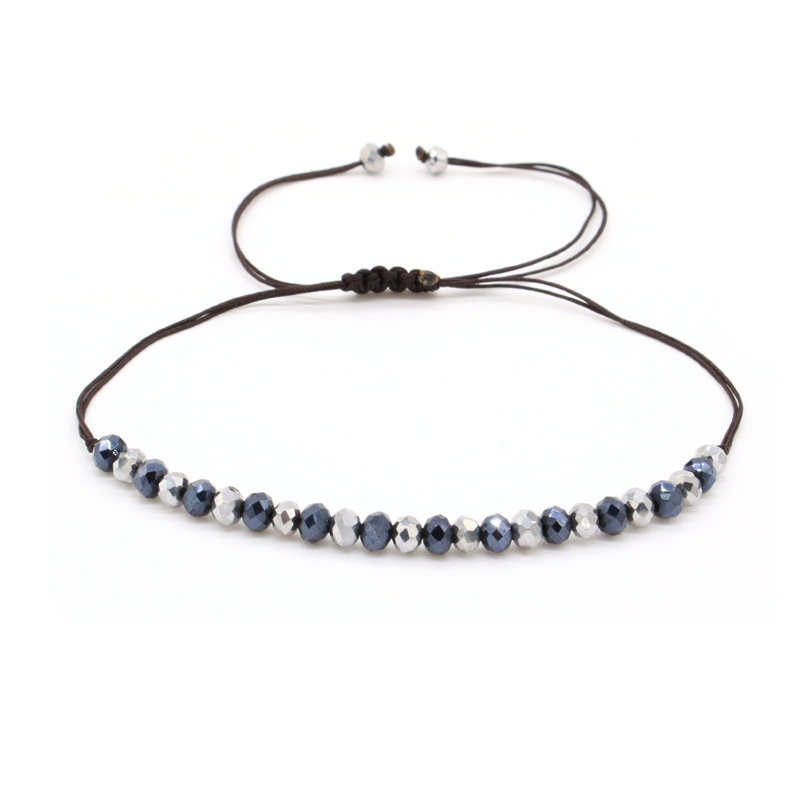 Korean creative DIY handmade rope woven crystal bracelet for women, fashionable, simple and versatile bracelet for women, small accessories for women