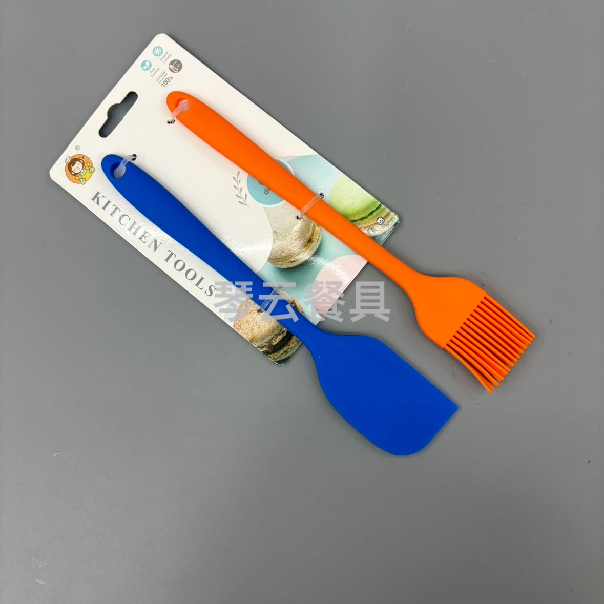 Silicone brush with scraping silicone brush set, food clip set