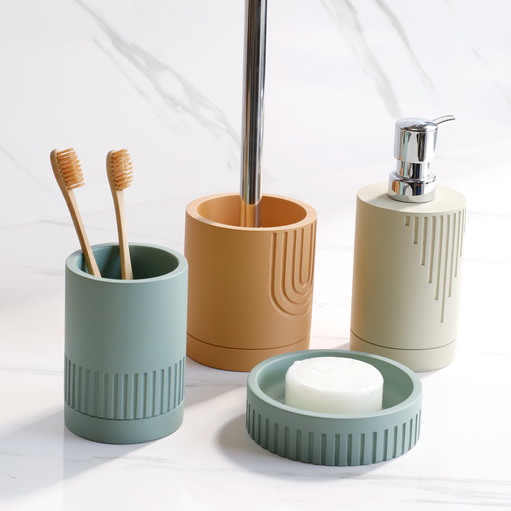 European style bathroom wash set, resin mouthwash cup, toothbrush cup set, light luxury bathroom supplies, bathroom four piece set