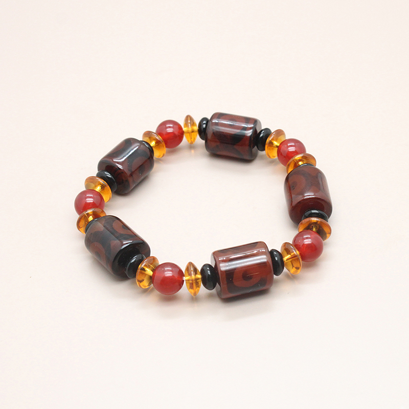 Natural agate bracelet for men and women, frosted agate bucket bead bracelet, live streaming hot selling natural stone jewelry