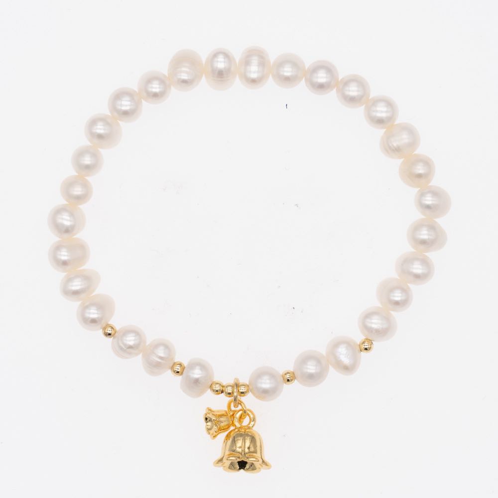 Yongfang Natural Freshwater Bell Orchid Pearl Bracelet, Light Luxury, High Grade, Retro Art Design