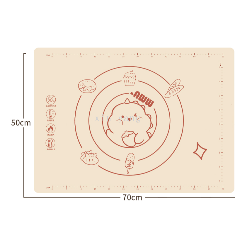 Silicone pads for household use, including large kneading pads and baking pads. Food grade silicone panel baking and rolling pads