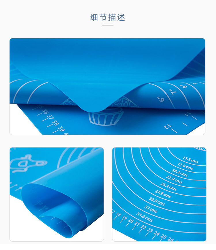 High temperature silicone pad kitchen large thick anti slip ring with scale kneading pad baking tray pad baking pad and dough pad