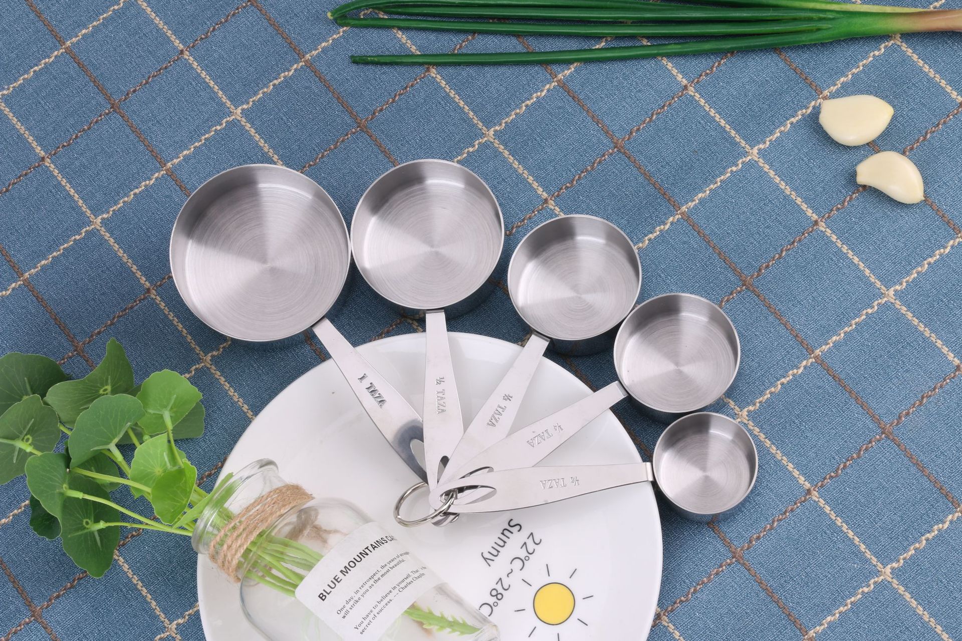 Stainless steel measuring spoon 7-piece set coffee spoon with scale baking milk powder measuring spoon set seasoning measuring spoon kitchen baking