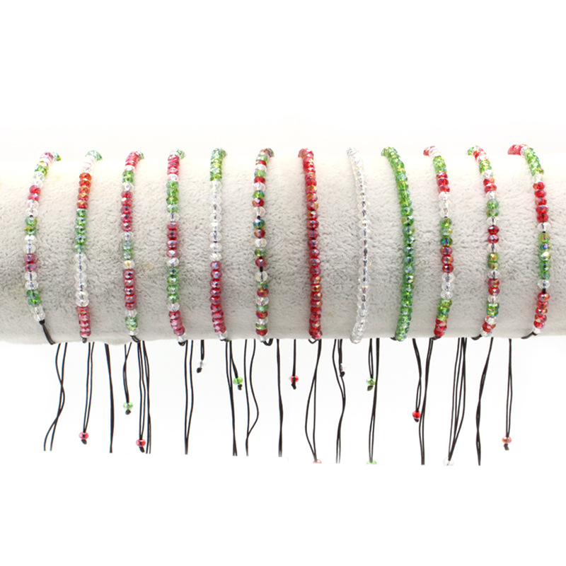 Christmas fashion hand woven crystal bracelet Korean style versatile girl bracelet simple accessories wholesale