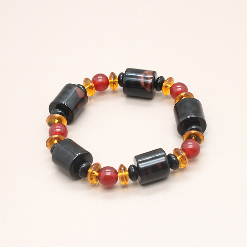 Natural agate bracelet for men and women, frosted agate bucket bead bracelet, live streaming hot selling natural stone jewelry