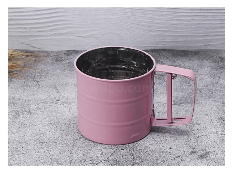 Small Tool Kitchen Flour Sieve Manual Baking Utensils Color Spray Paint Stainless Steel Handheld Small Cake