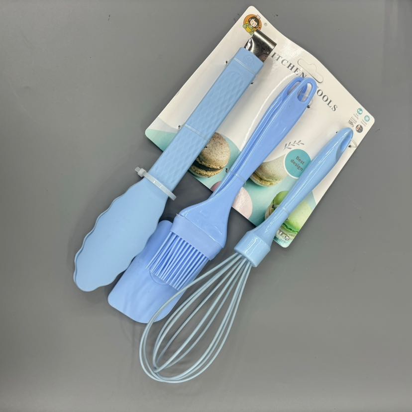 Silicone brush with scraping silicone brush set, food clip set